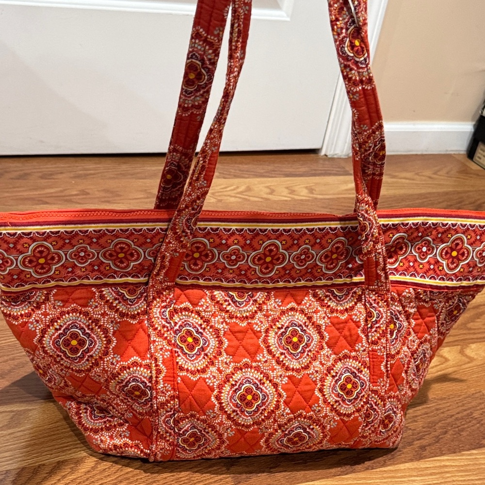 Vera Bradley Vibrant Red and Orange Floral Tote